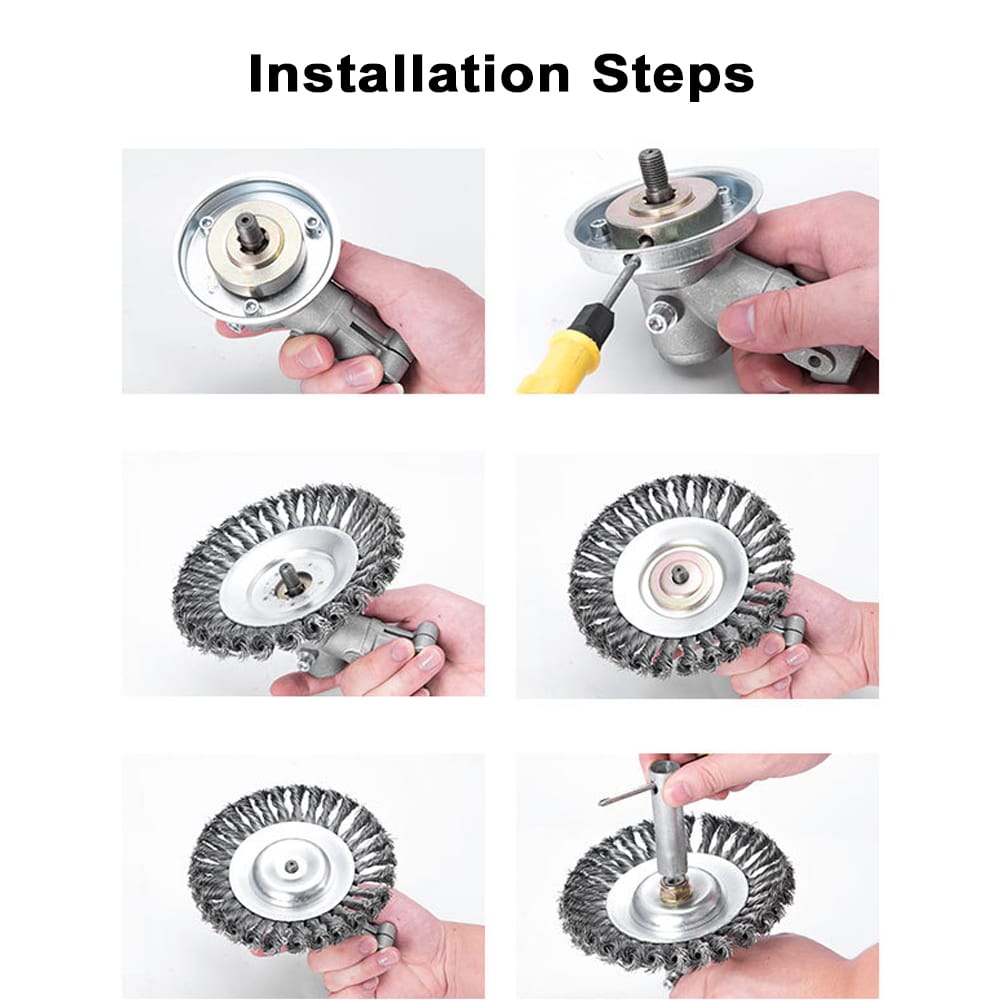 Steel Wire Grass Trimmer Heads Tray Brush Cutter Rotary - 8in