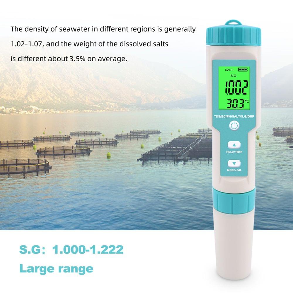 7 in 1 PH/TDS/EC/ORP/S.G/Salinity/Temperature - with backlight