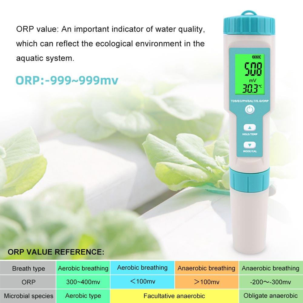 7 in 1 PH/TDS/EC/ORP/S.G/Salinity/Temperature - with backlight