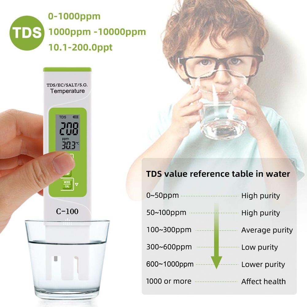 5 in 1 TDS/EC/SALT/S.G./Temperature Meter Digital Water