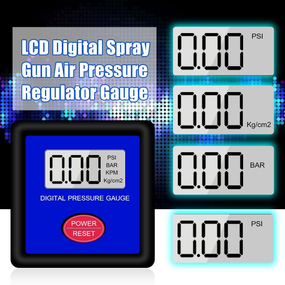 Spray Gun Pressure Regulating Gauge LCD Digital Display Air