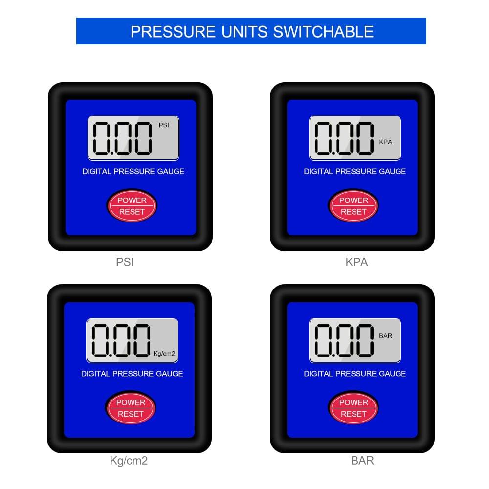 Spray Gun Pressure Regulating Gauge LCD Digital Display Air