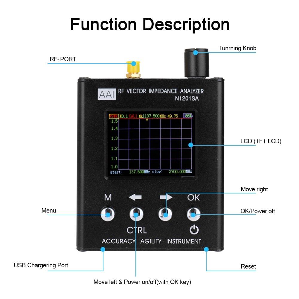 N1201SA RF Vector Impedance Analyzer ANT SWR Antenna Meter