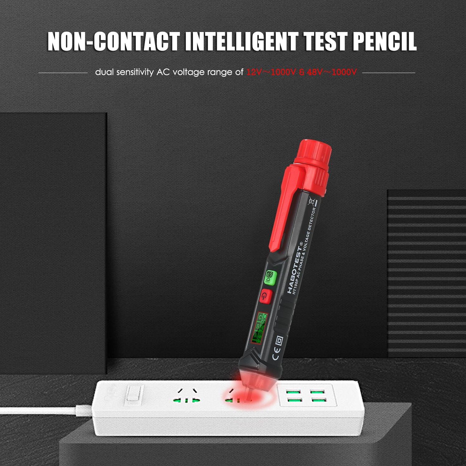 HABOTEST HT100P Non-contact Test Pencil LCD Digital Voltage