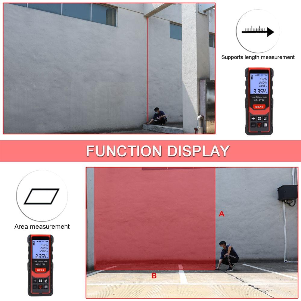 100m/328ft Rechargeable Laser Distance Meter Handheld Palm - 100M