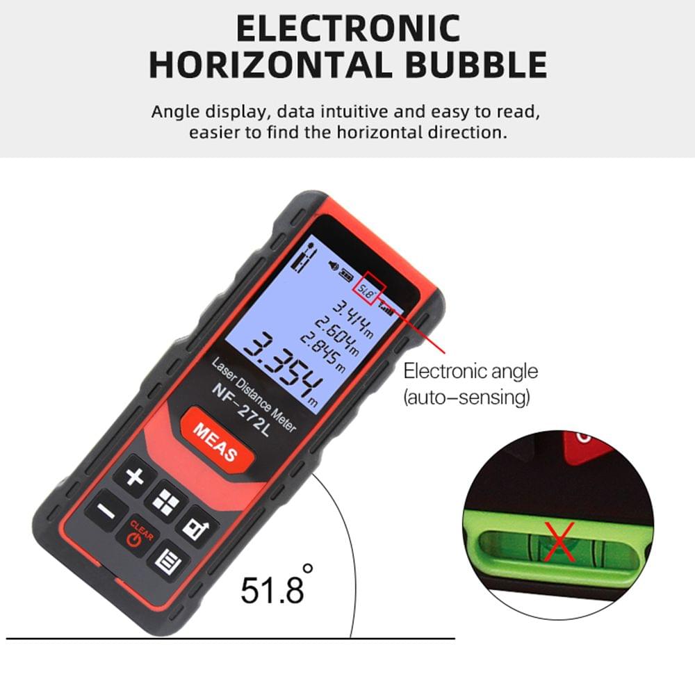 60m/197ft Rechargeable Laser Distance Meter Handheld Palm - 60M