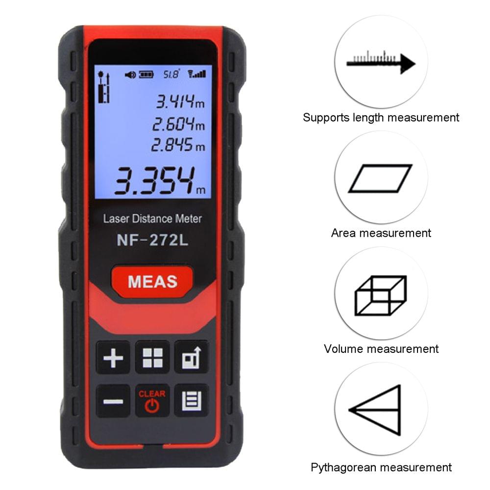 60m/197ft Rechargeable Laser Distance Meter Handheld Palm - 60M