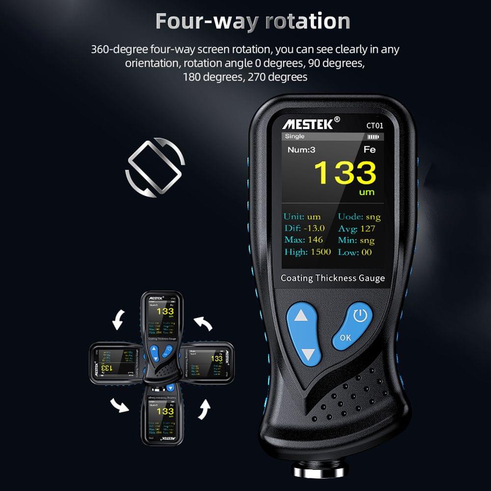 MESTEK Coating Thickness Gauge 0.1 Micron / 0-1300?m Car