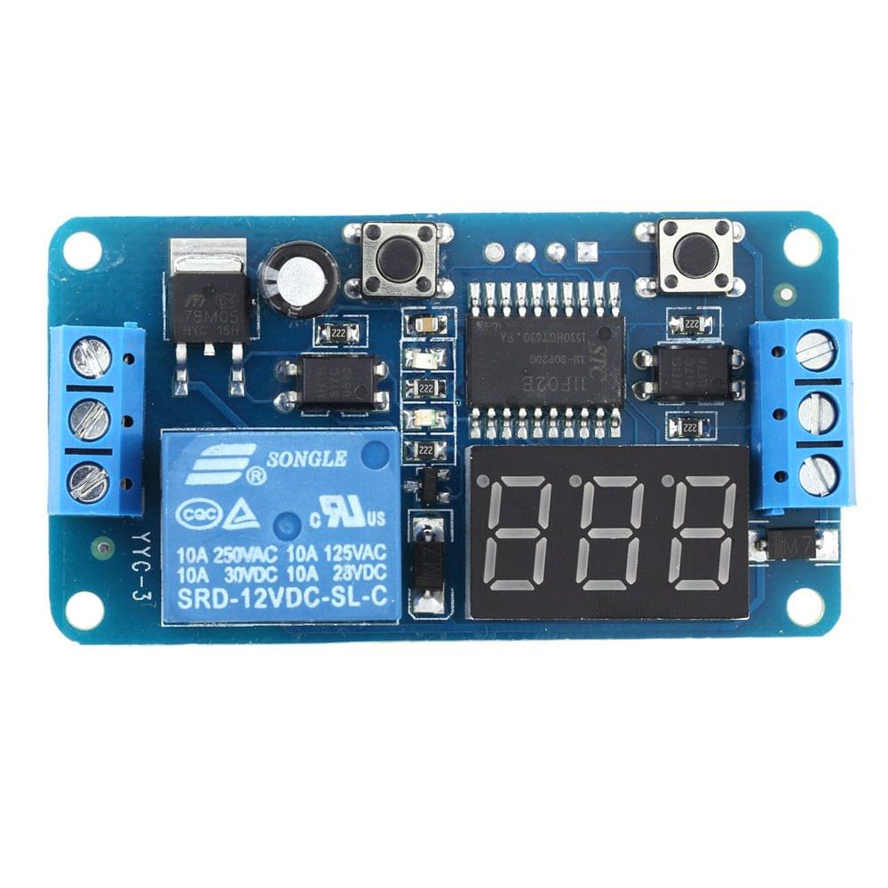 12V LED Digital Display External Trigger Delay Timer Control