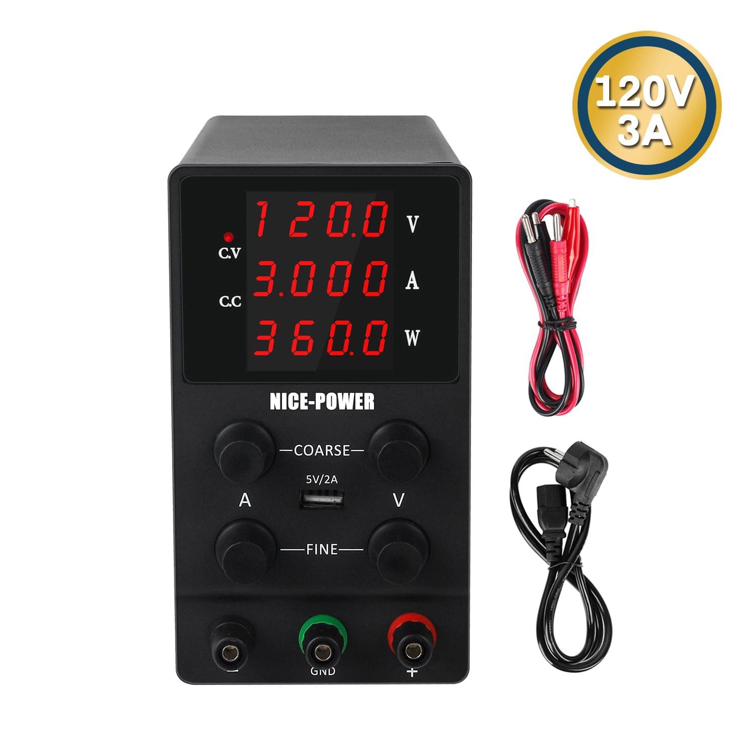 220V 0-120V 0-3A DC Power Supply Voltage-stabilized Source - EU Plug