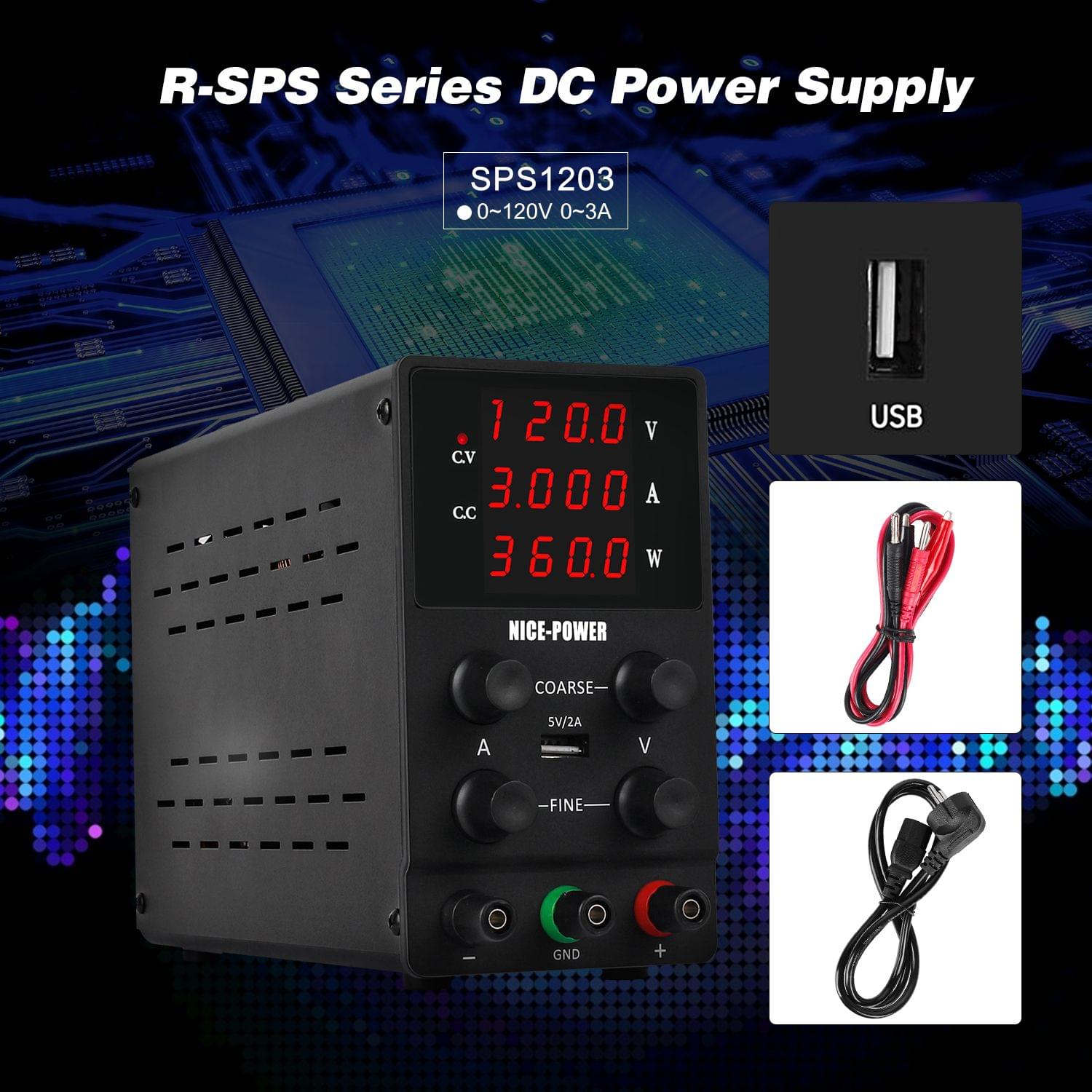 220V 0-120V 0-3A DC Power Supply Voltage-stabilized Source - EU Plug