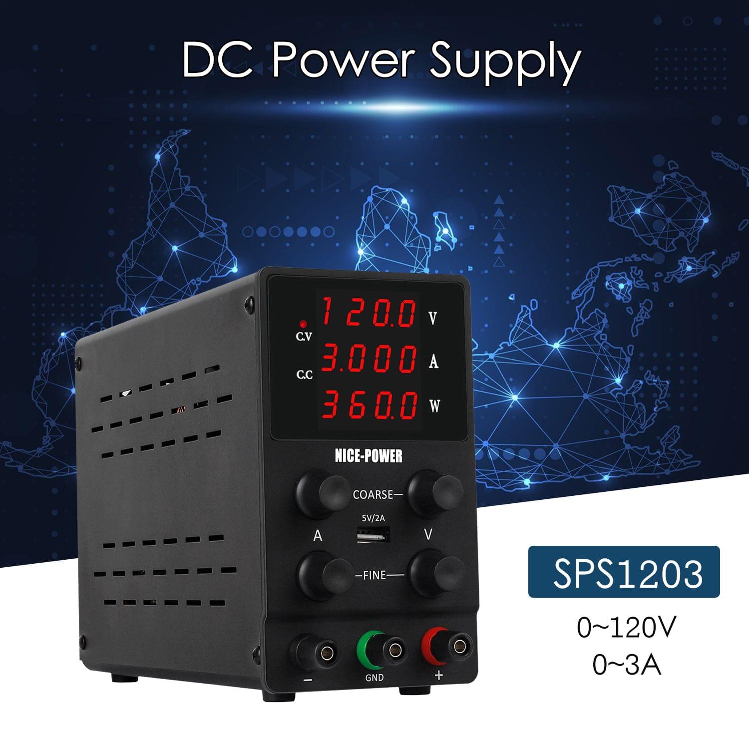 220V 0-120V 0-3A DC Power Supply Voltage-stabilized Source - EU Plug