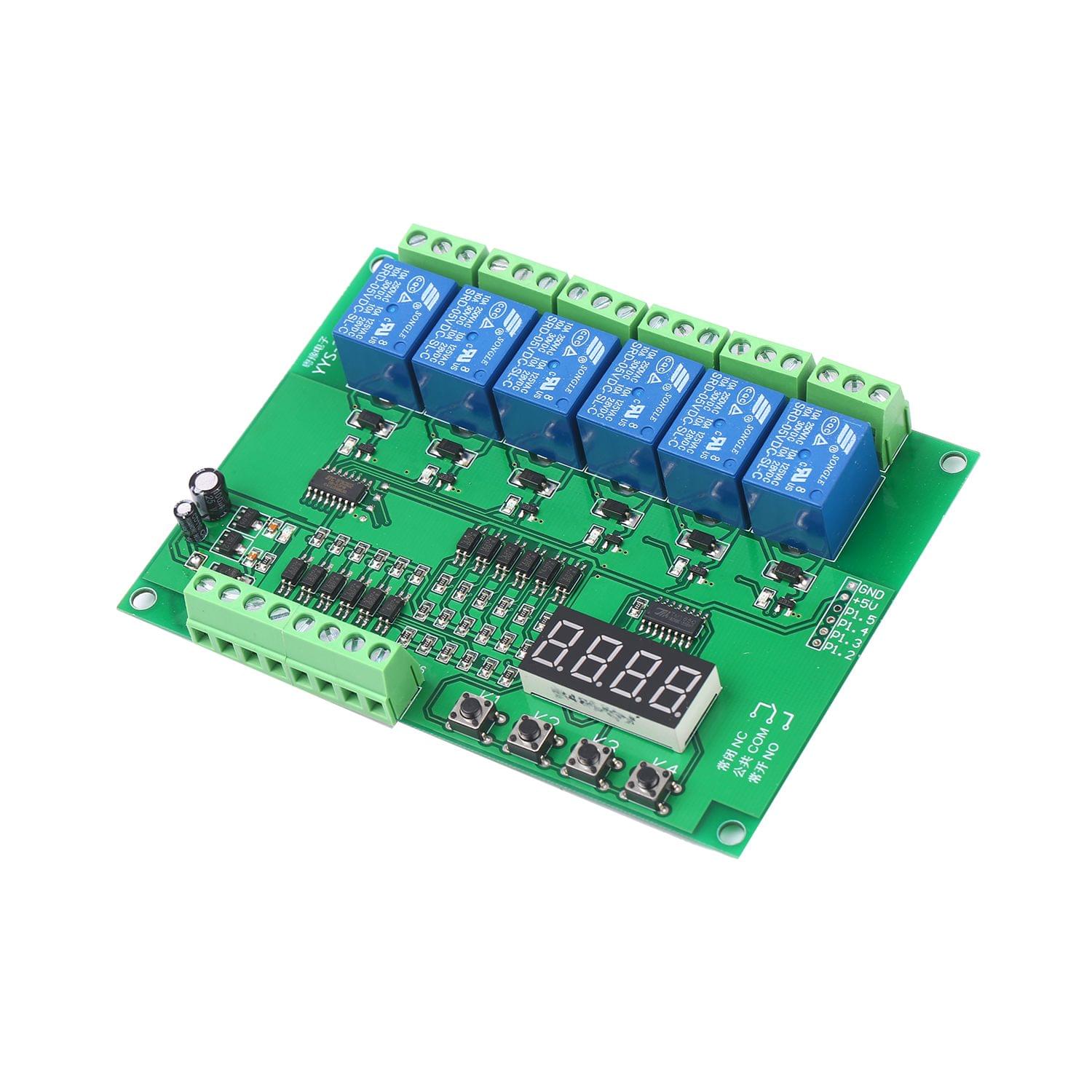 DC 5V Programmable 6-Channel Relay Module Timing Cycle Time - DC 5V