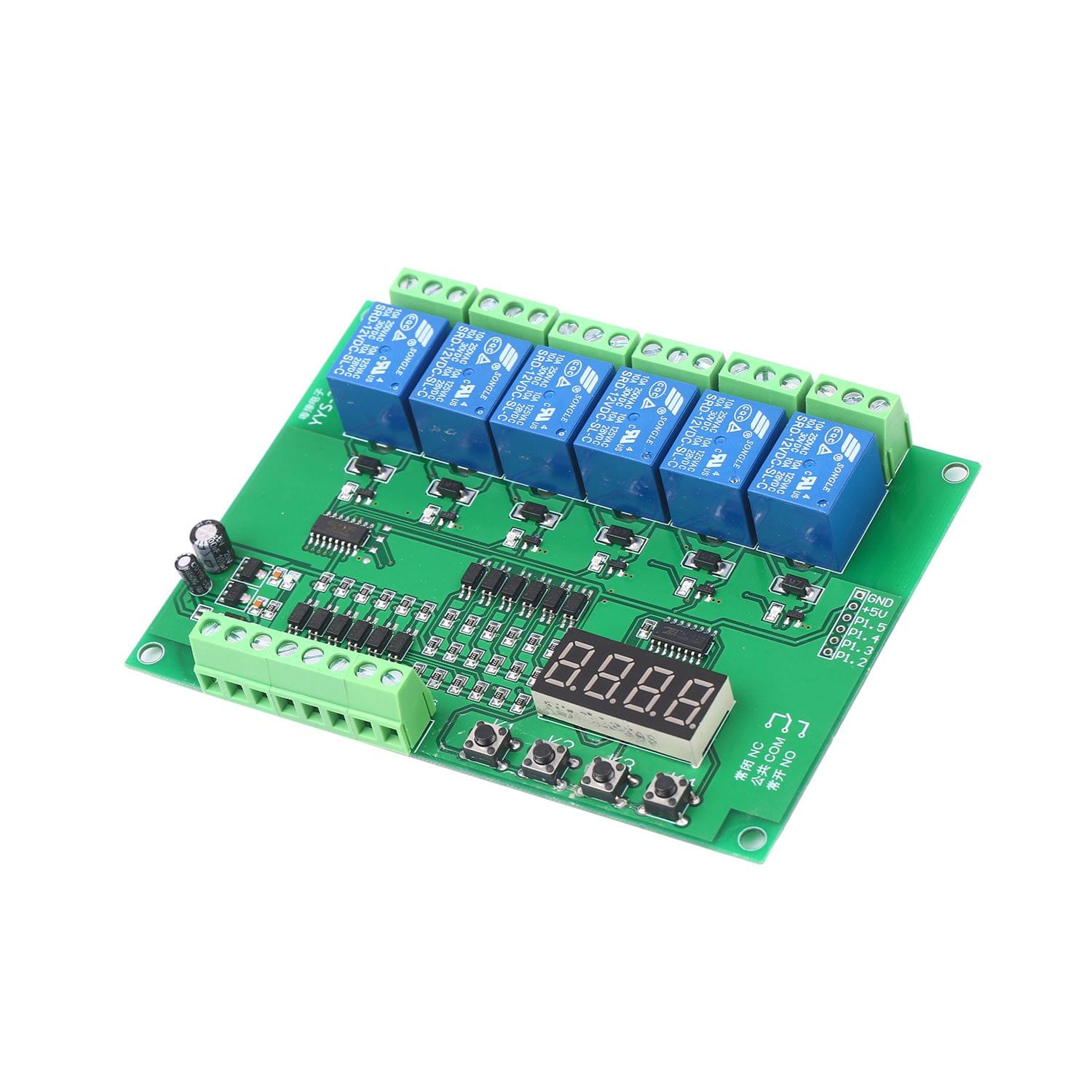 DC 12V Programmable 6-Channel Relay Module Timing Cycle Time - DC 12V