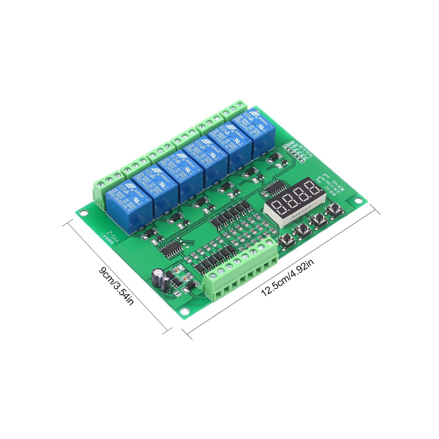 DC 24V Programmable 6-Channel Relay Module Timing Cycle Time - DC 24V