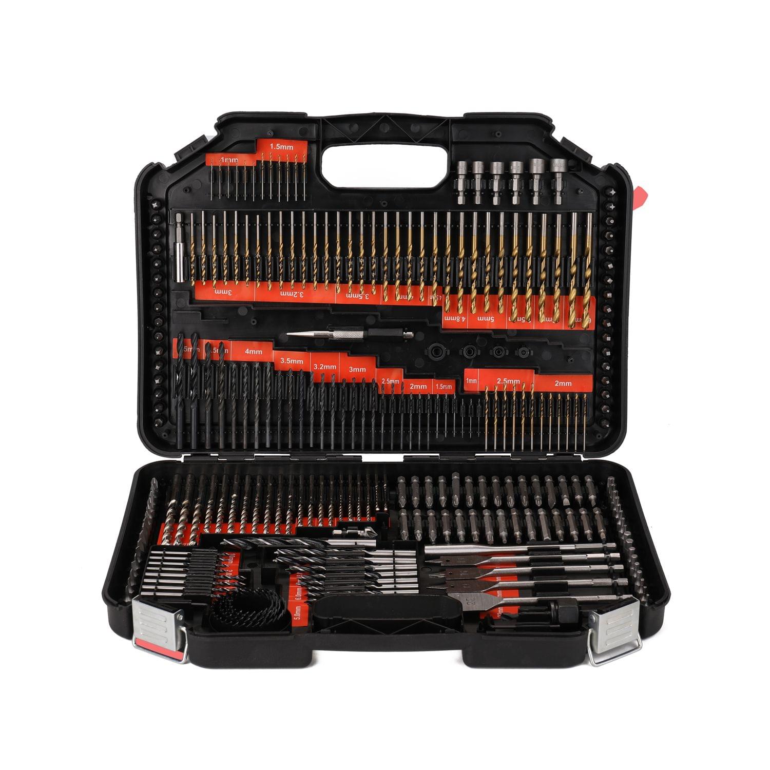 246pcs Drill Bit Set Tool Combination Kit Woodworking Flat