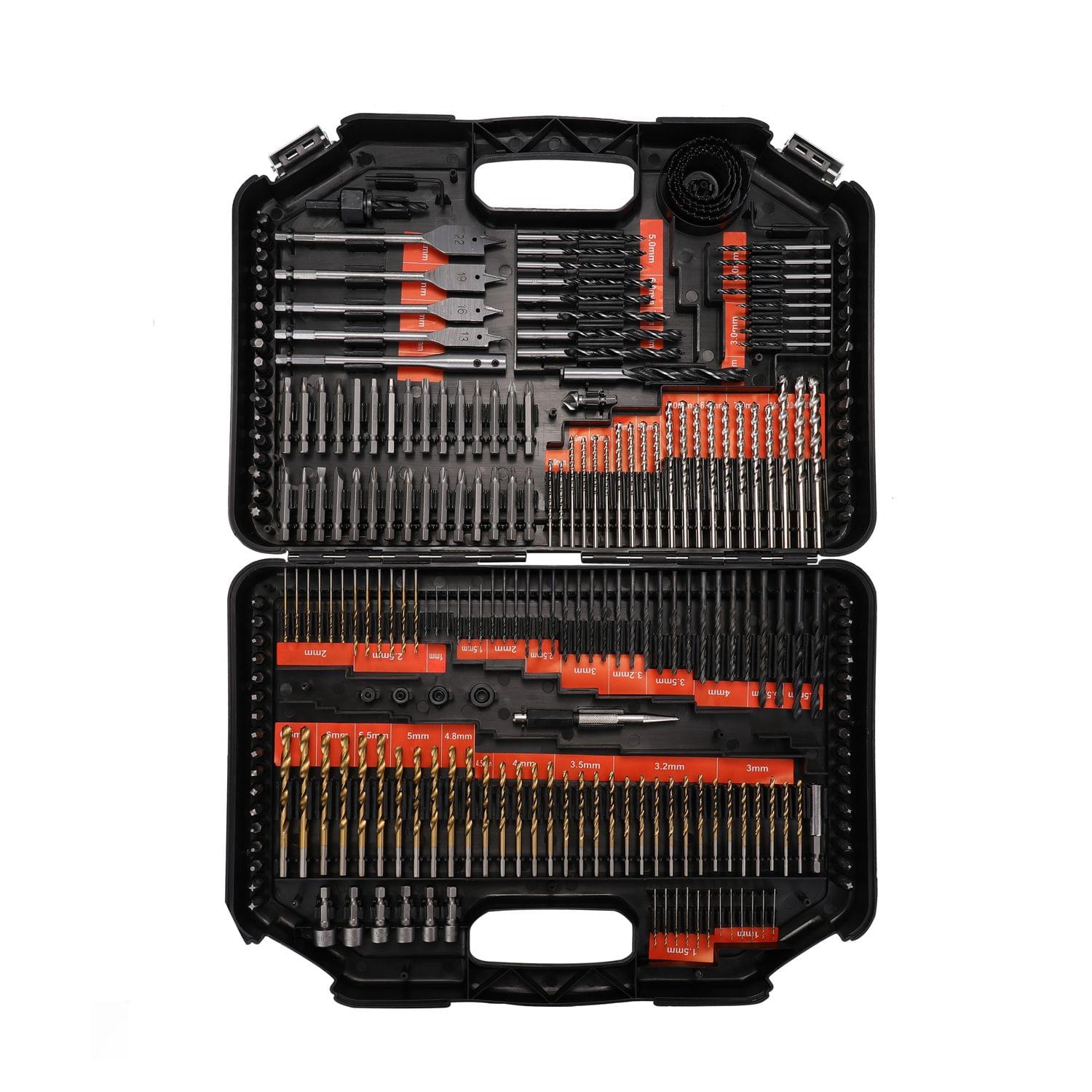 246pcs Drill Bit Set Tool Combination Kit Woodworking Flat