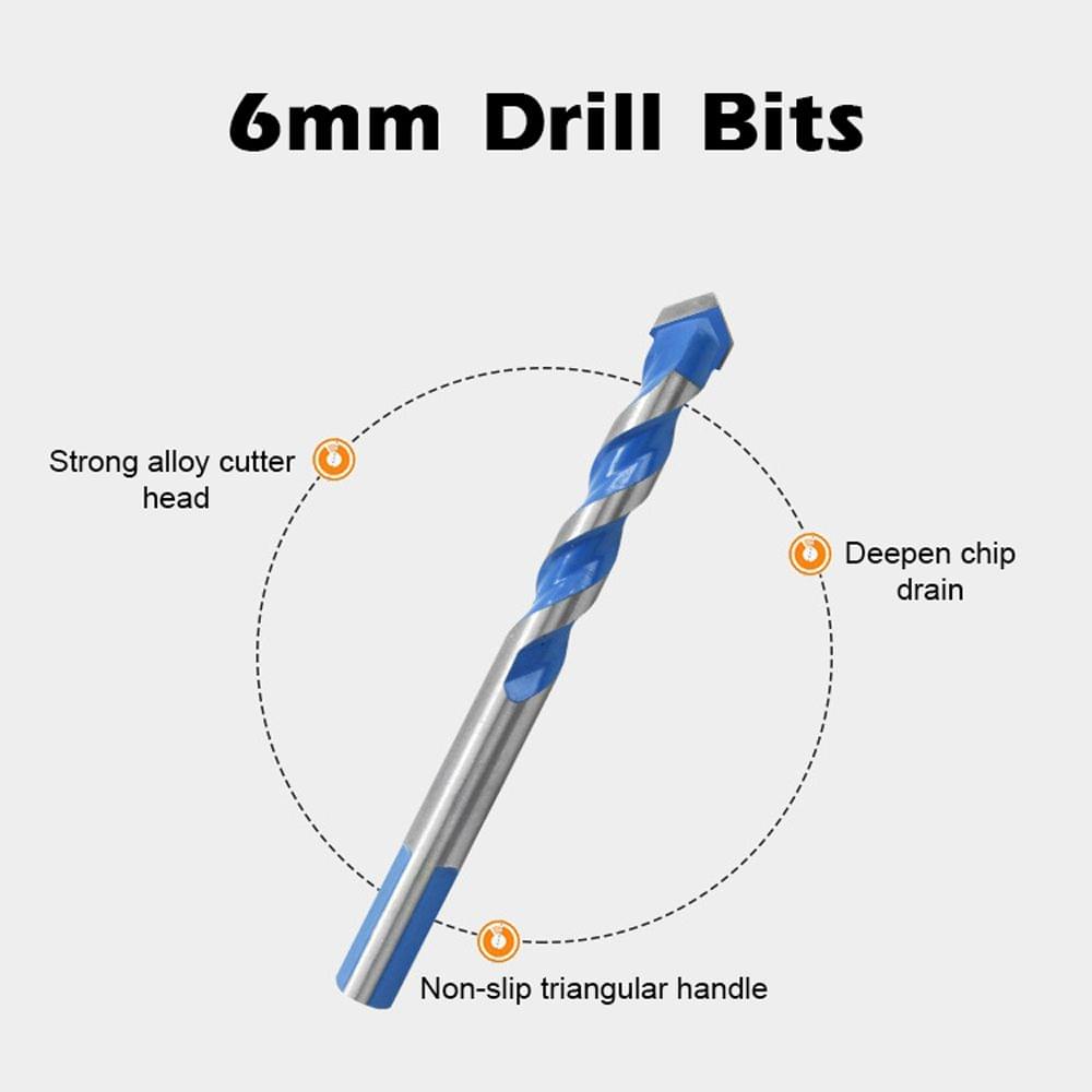 10Pcs Drill Bits Twists Drillhead Wall Ceramic Glass(blue)