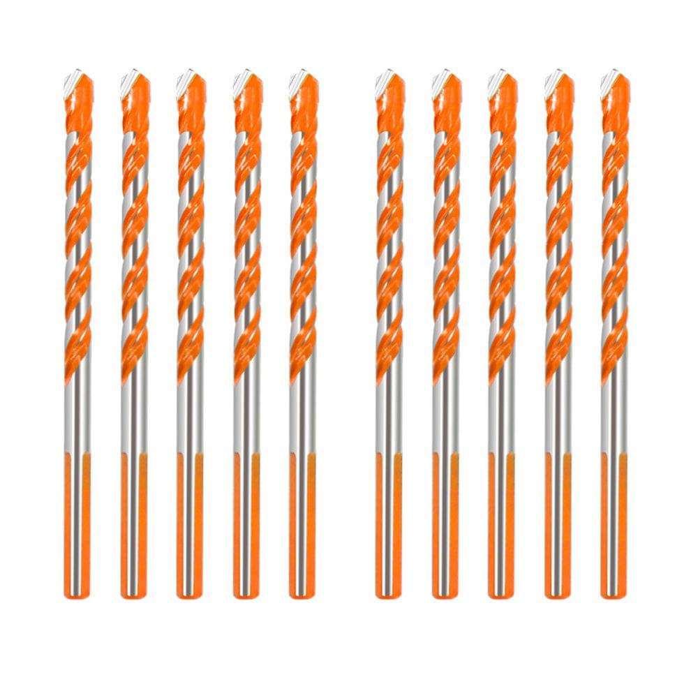 10Pcs Drill Bits Twists Drillhead Wall Ceramic Glass(orange)