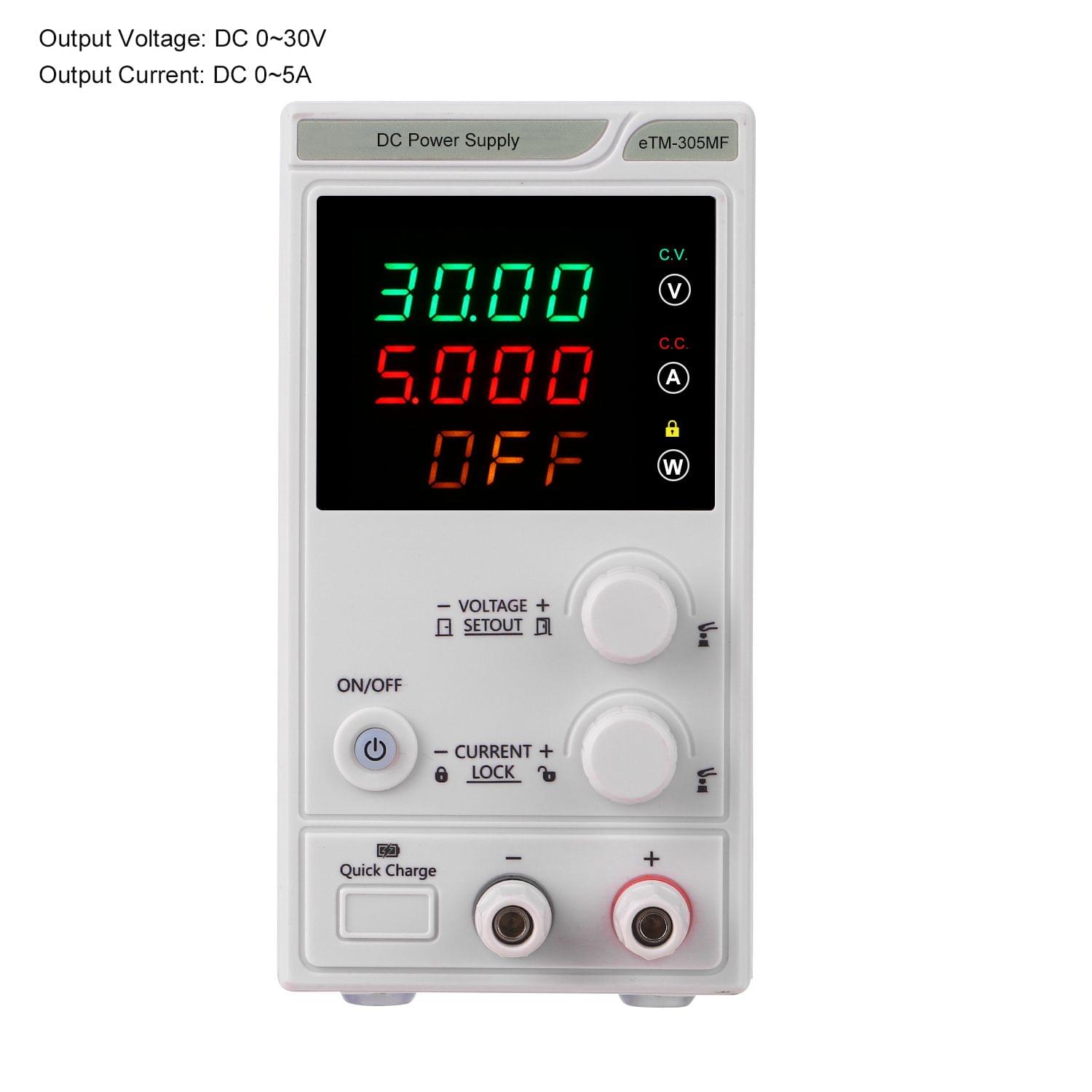 220V 0-30V 0-5A DC Power Supply Power Regulator 4-digit LED - EU Plug