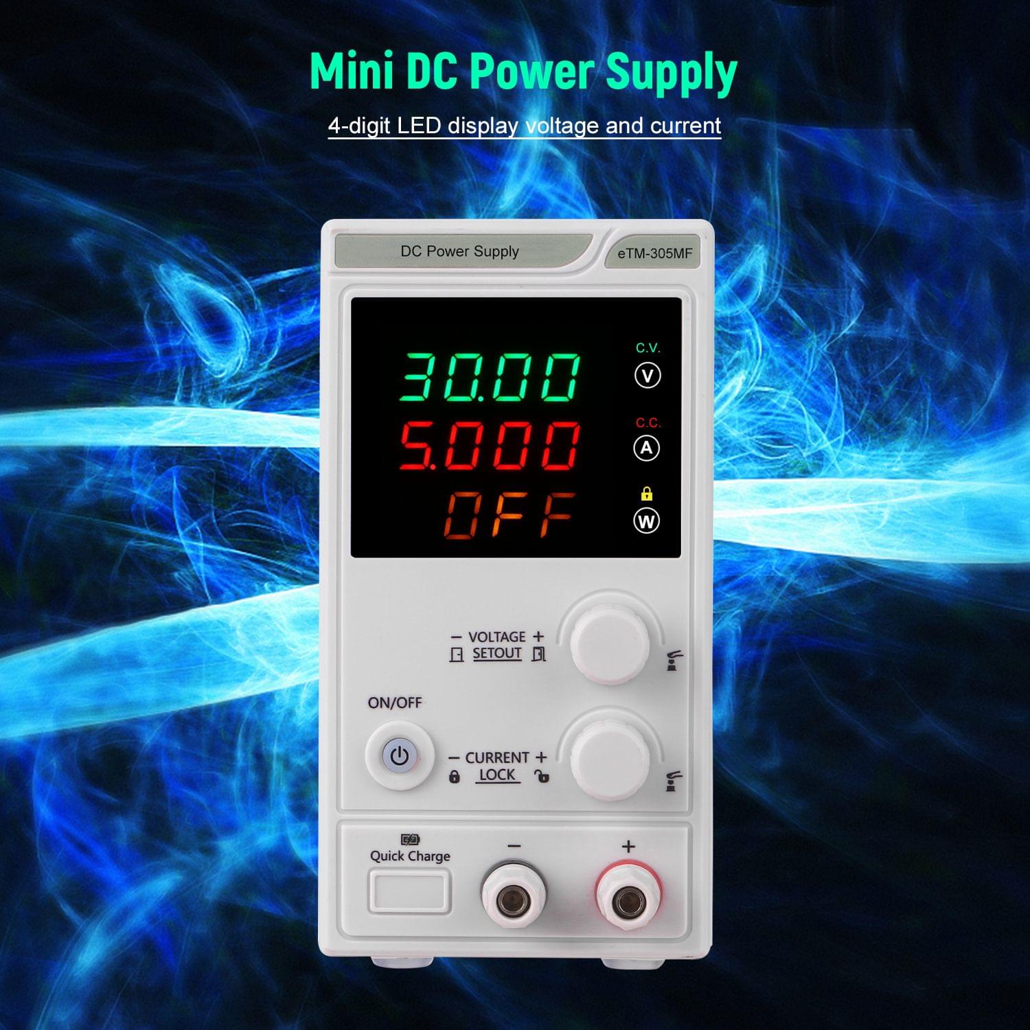 220V 0-30V 0-5A DC Power Supply Power Regulator 4-digit LED - EU Plug