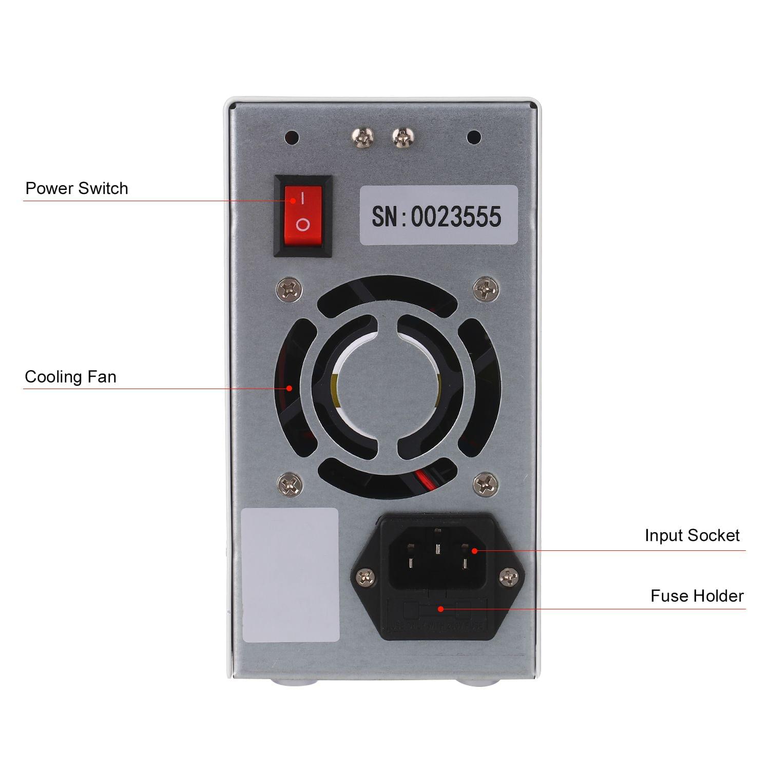 220V 0-30V 0-5A DC Power Supply Power Regulator 4-digit LED - EU Plug