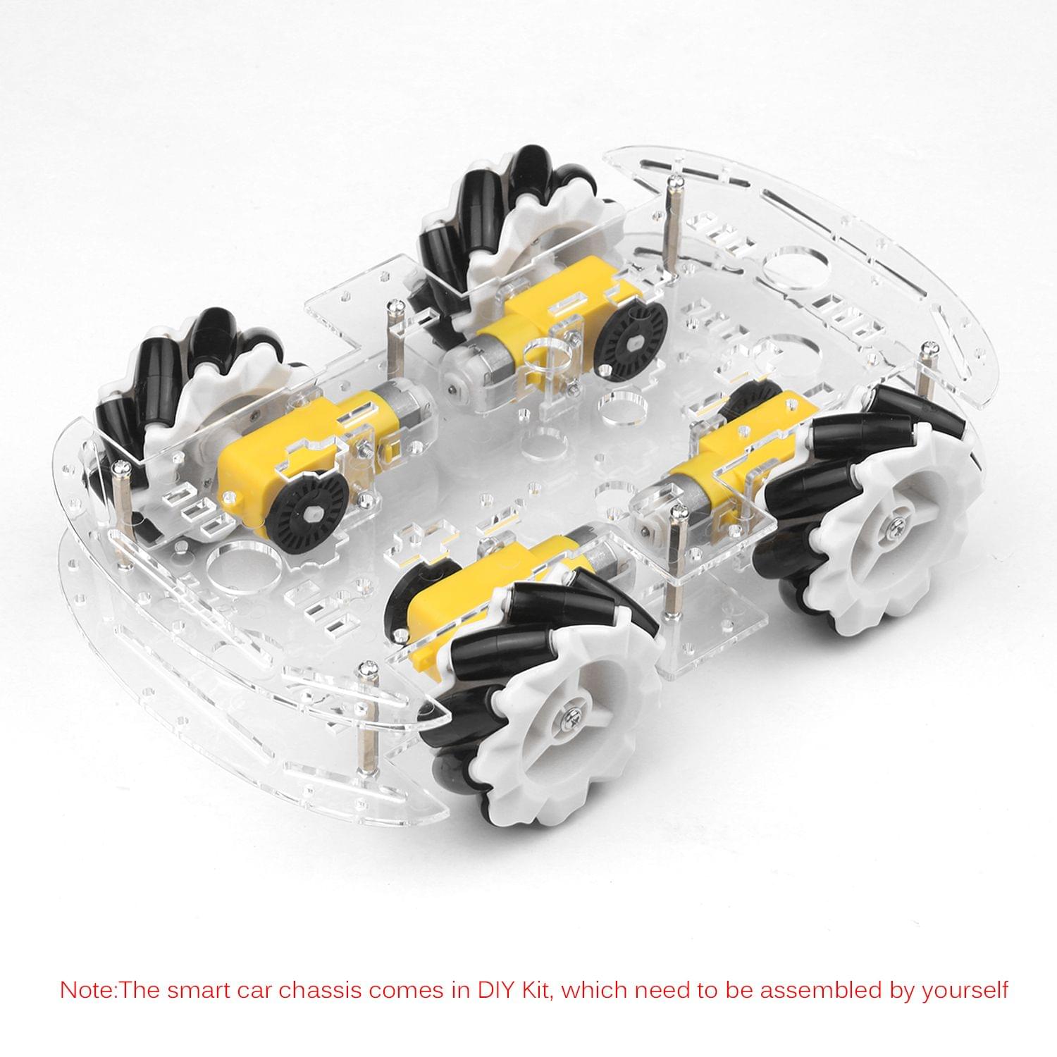 4WD Smart Car Chassis DIY Kit Omni-mobile Dual Layer