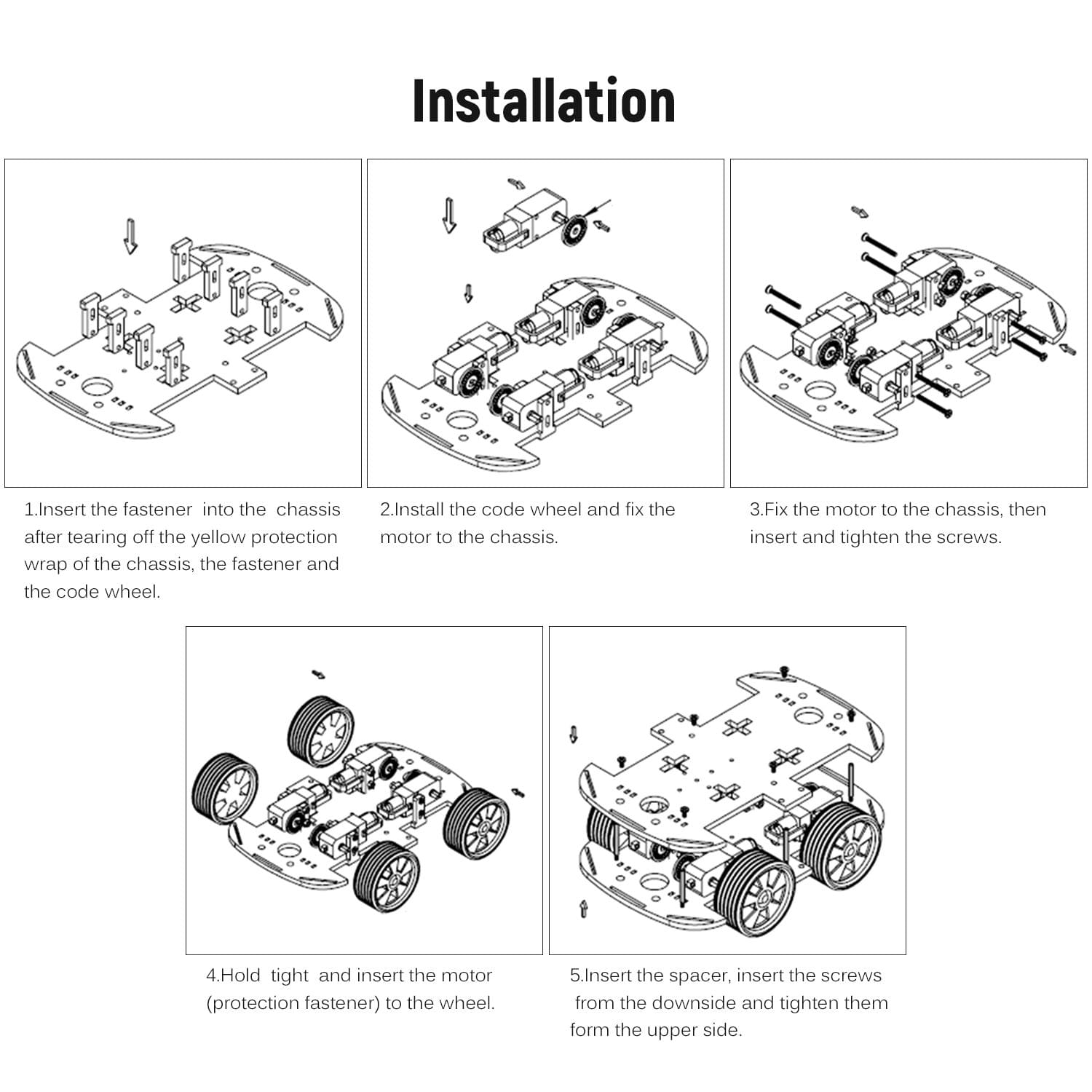 4WD Smart Car Chassis DIY Kit Omni-mobile Dual Layer