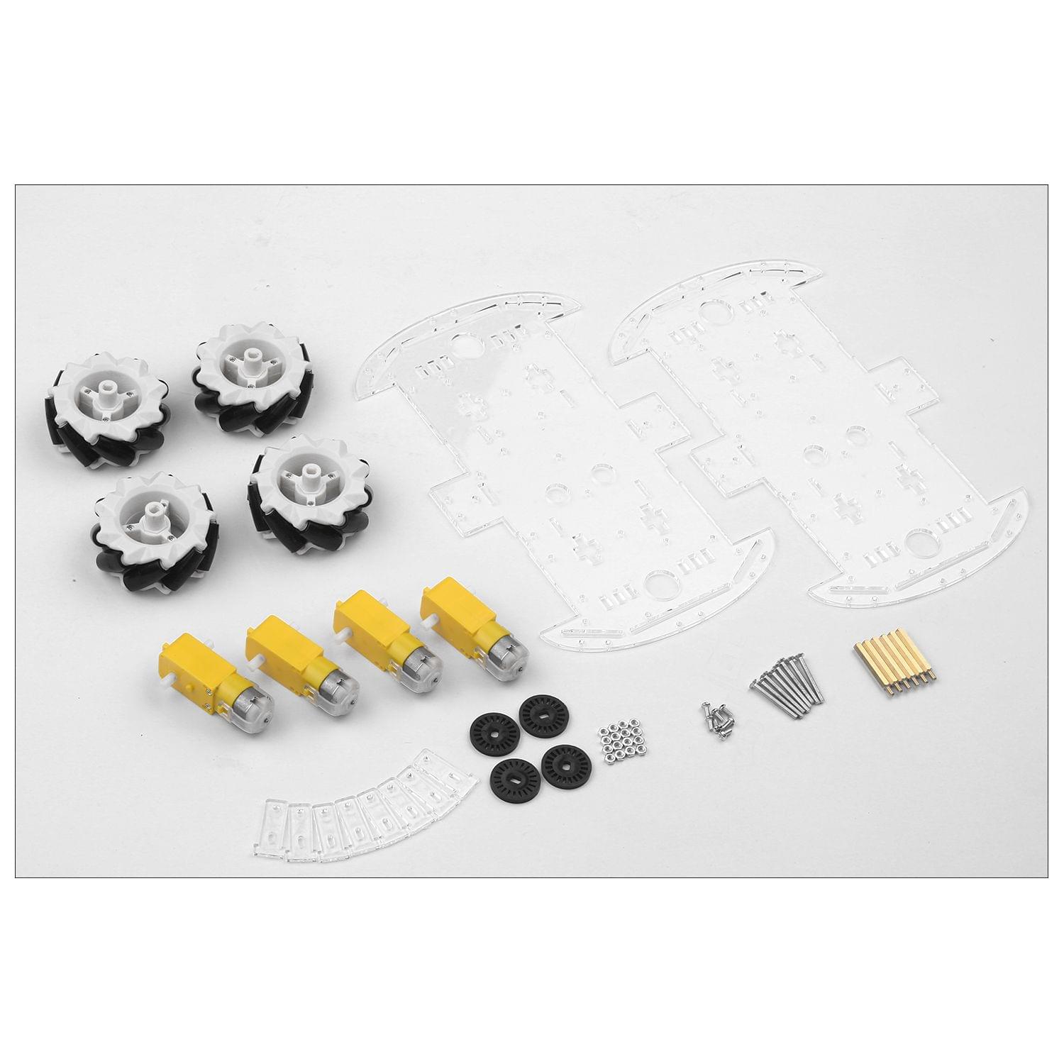 4WD Smart Car Chassis DIY Kit Omni-mobile Dual Layer