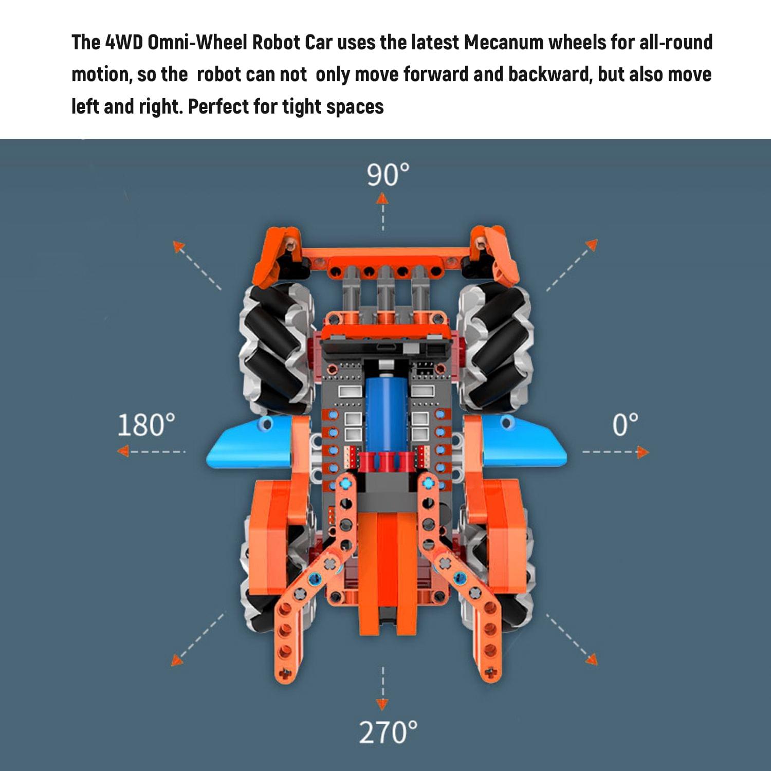 4WD Smart Car Chassis DIY Kit Omni-mobile Dual Layer