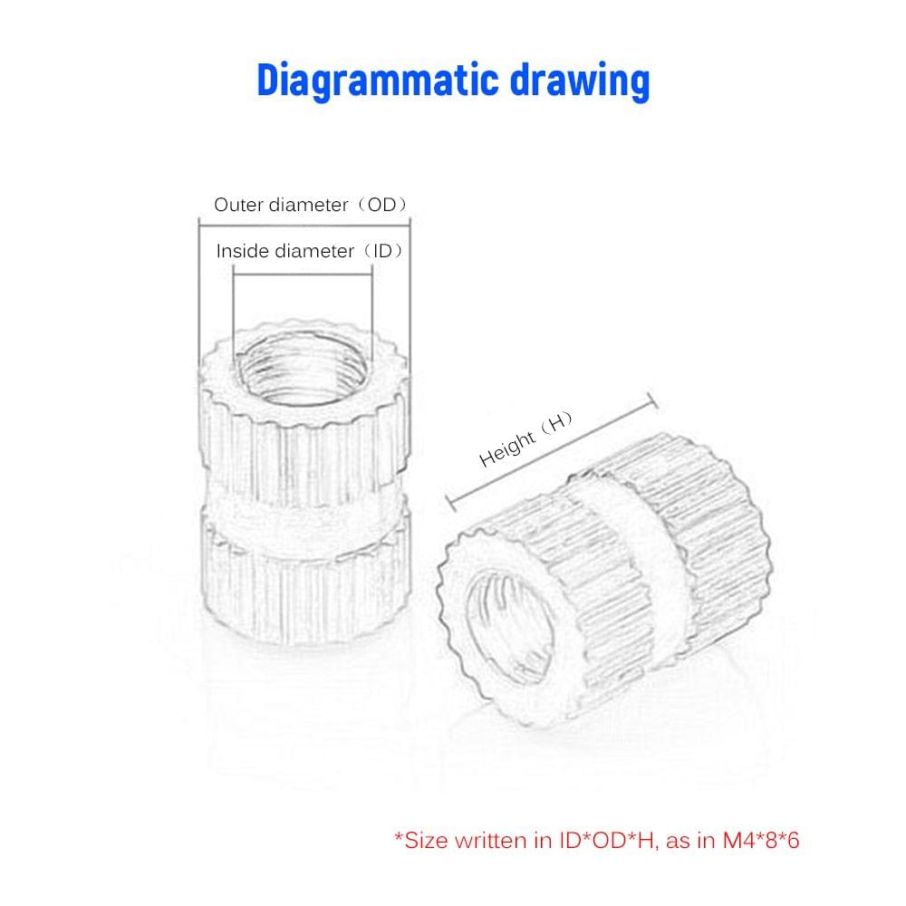 330pcs Embedded Nut Combination Copper Nut M2/M3/M4/M5 Brass