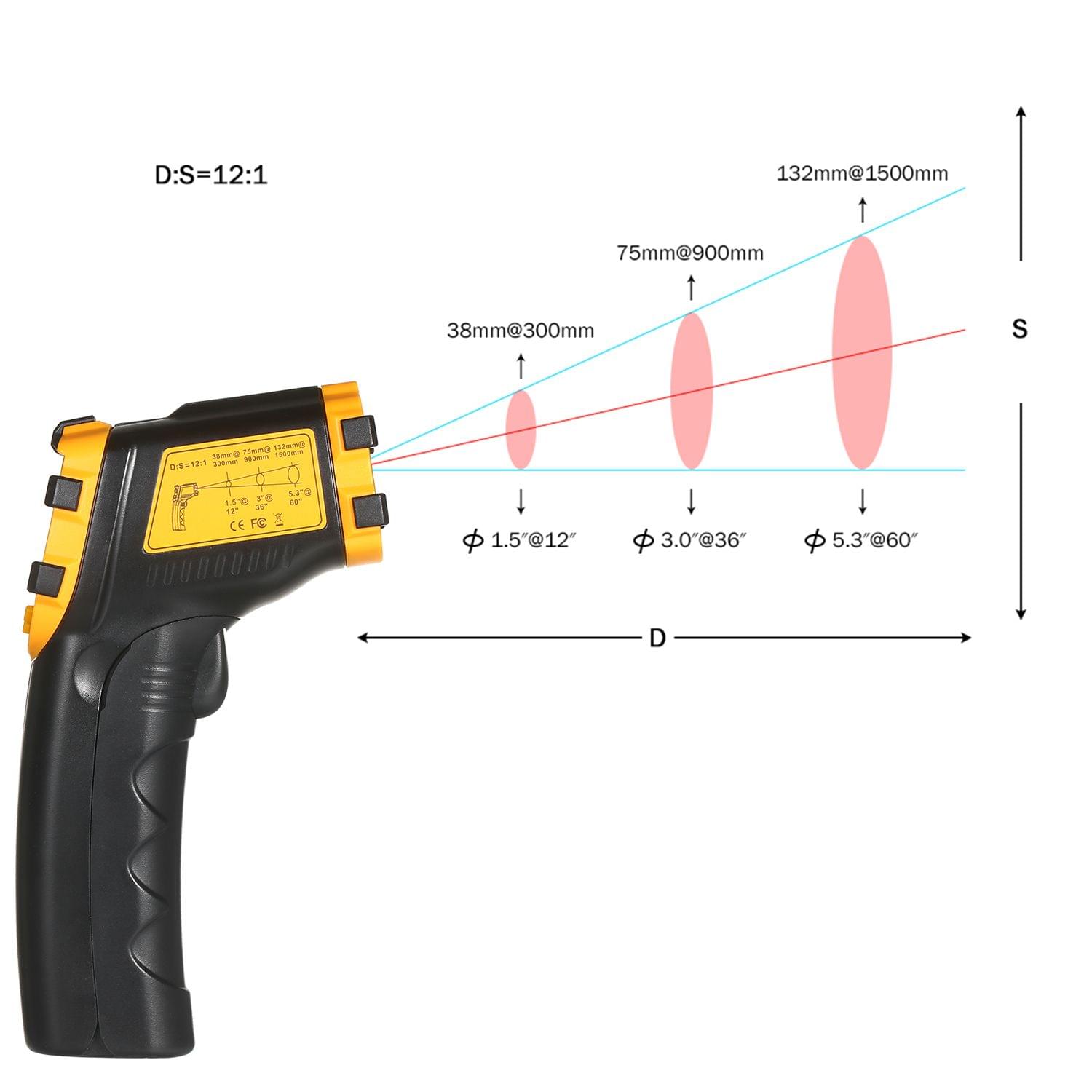 Smart Sensor -50?390? 12:1 Mini Portable Handheld Digital