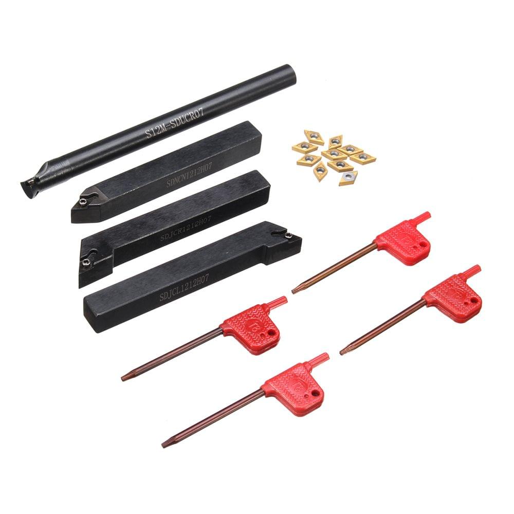 4 PCS 12MM Shank Lathe Turning Tool Holder Boring Bar With