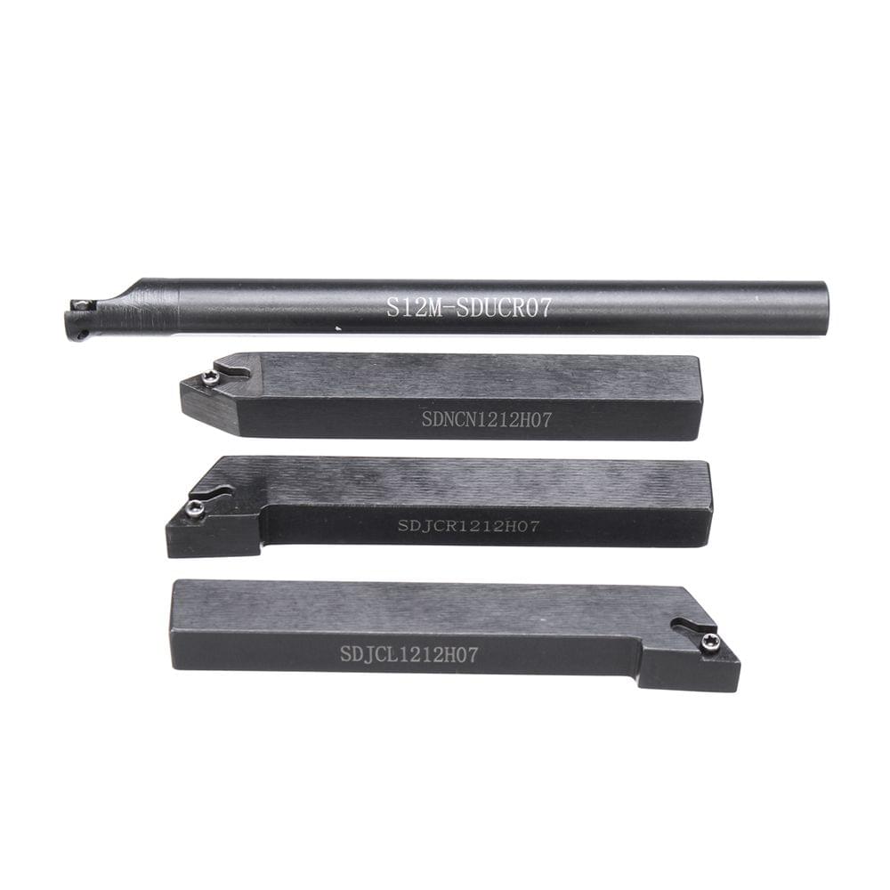 4 PCS 12MM Shank Lathe Turning Tool Holder Boring Bar With