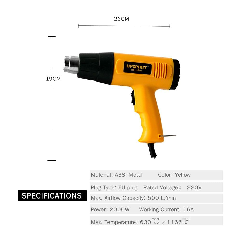 2000W Electric Heat Gun with Adjustable Airflow 220V - EU Plug