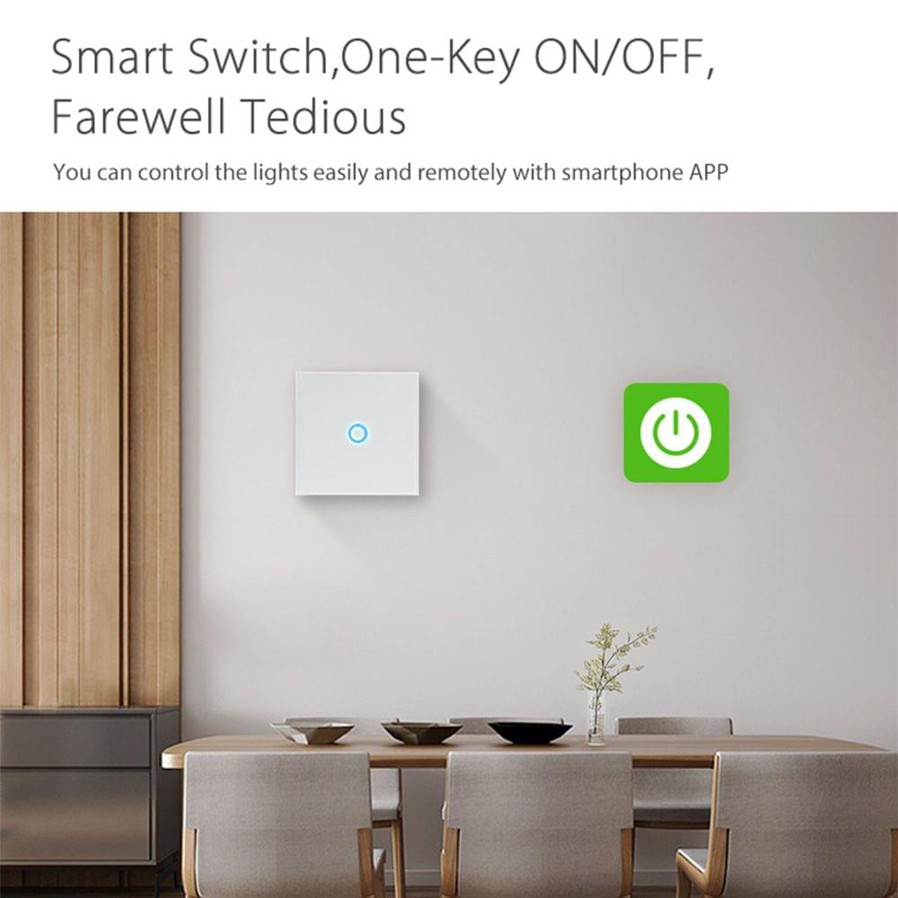 WiFi EU Light Switch 1 Gang 2.4GHz Wifi One-key Connection - EU Type