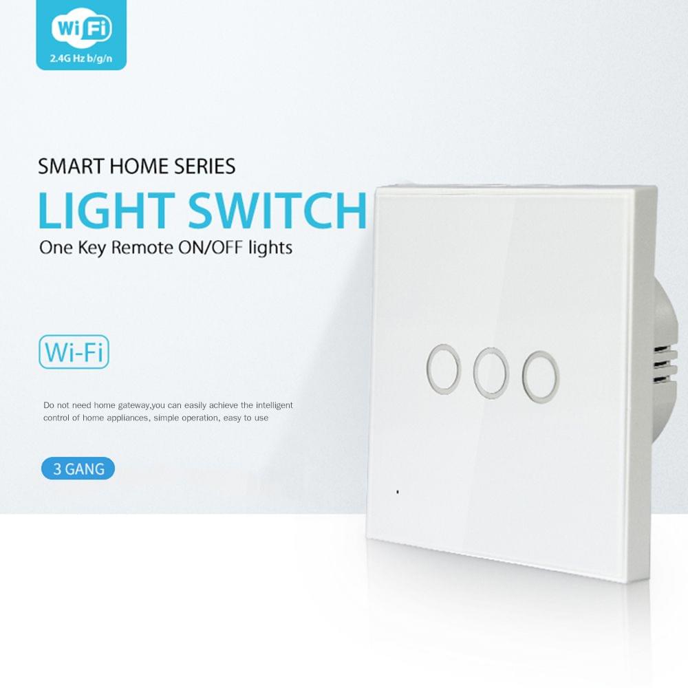 WiFi EU Light Switch 3 Gang 2.4GHz Wifi One-key Connection - EU Type