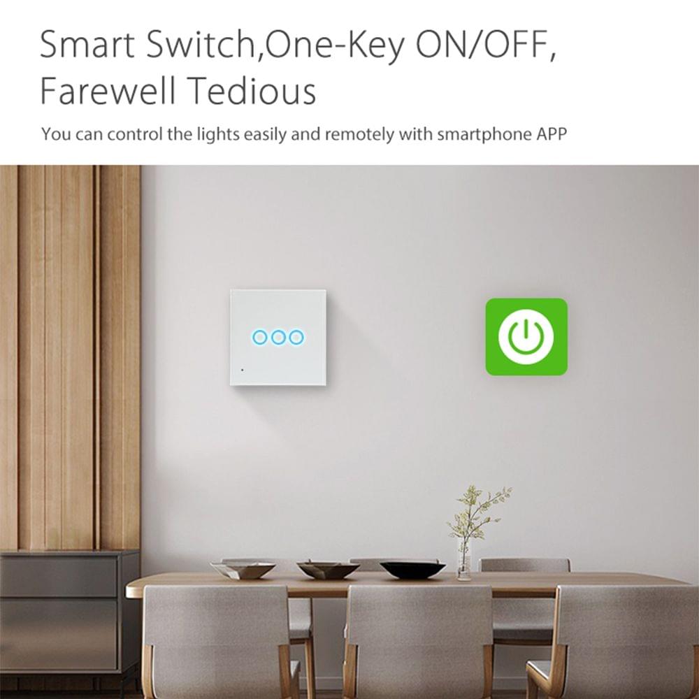 WiFi EU Light Switch 3 Gang 2.4GHz Wifi One-key Connection - EU Type