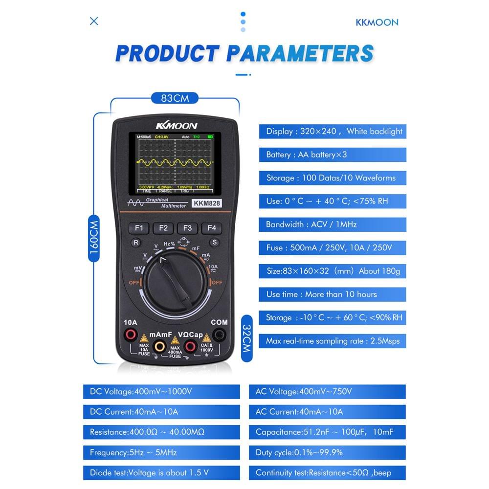 KKmoon kkm828 High Definition Intelligent Graphical Digital