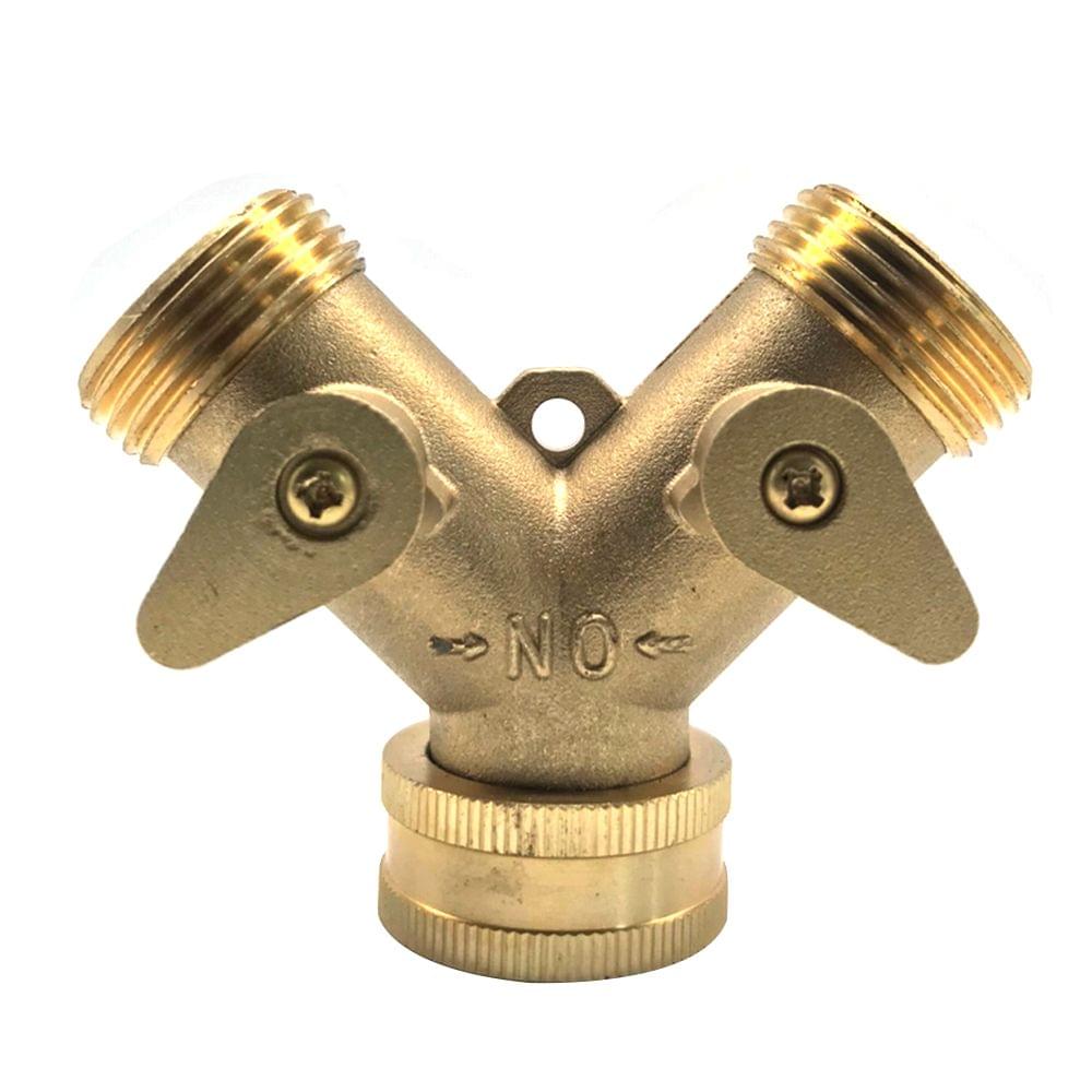 Y Shape Soild Brass Thread Two Way Connector Adaptor Hose