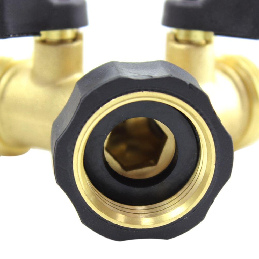 Y Shape Soild Brass Thread Two Way Connector Adaptor Hose - EU port