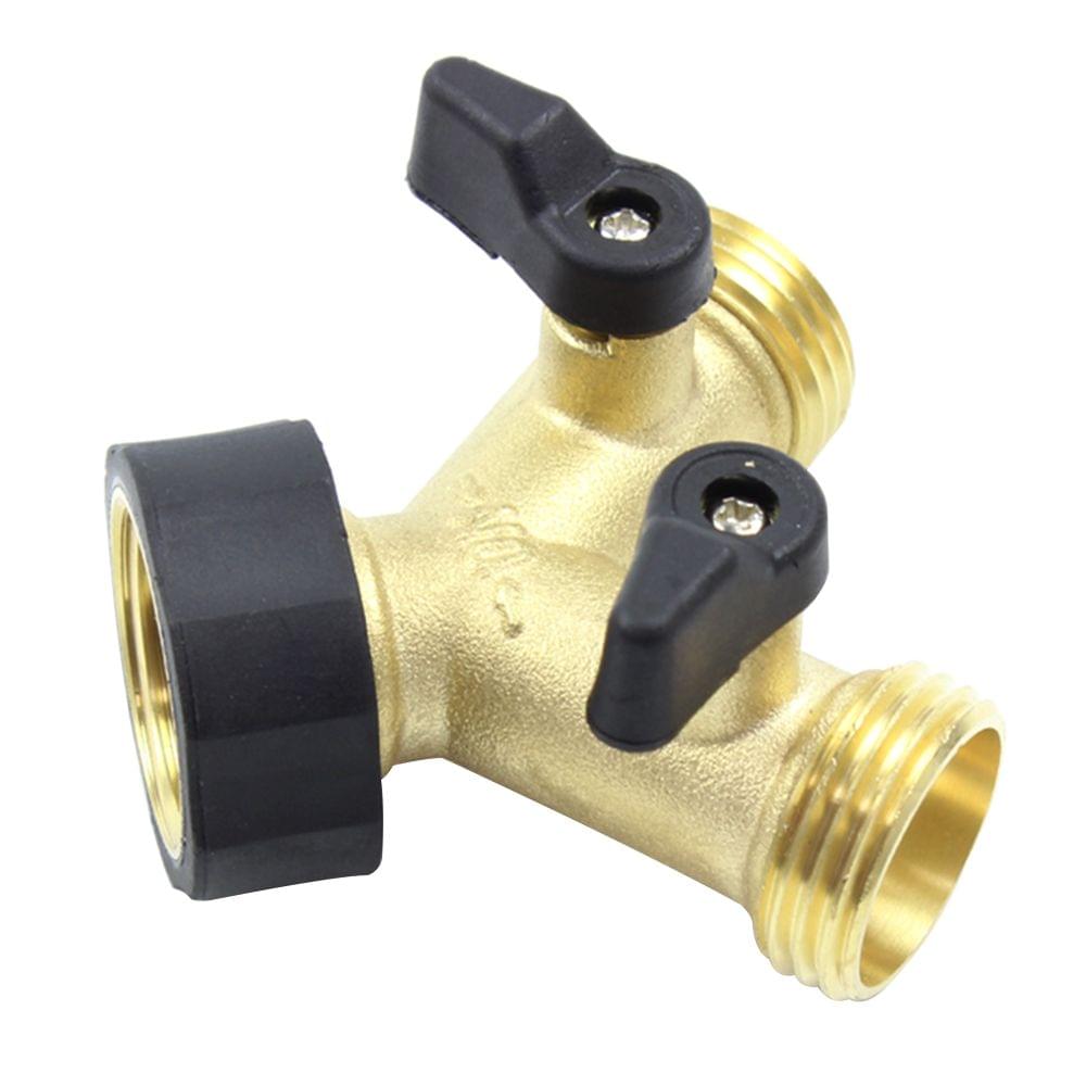 Y Shape Soild Brass Thread Two Way Connector Adaptor Hose - EU port