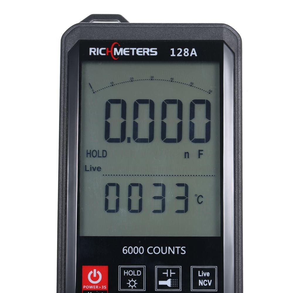 RICHMETERS Digital Multimeter 6000 Counts True-RMS Auto - 128A