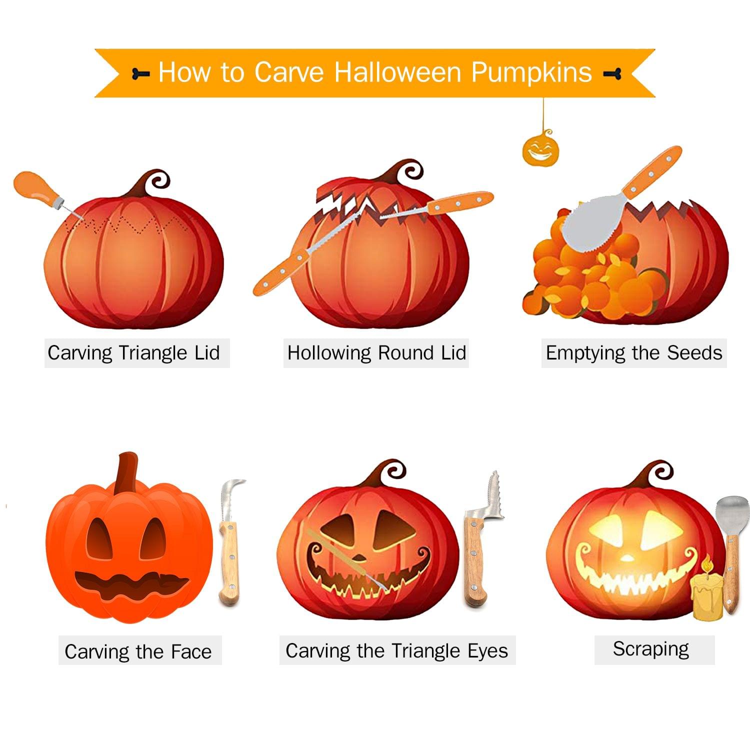 Pumpkin Carving Kit for Halloween Jack-O-Lanterns Cutting