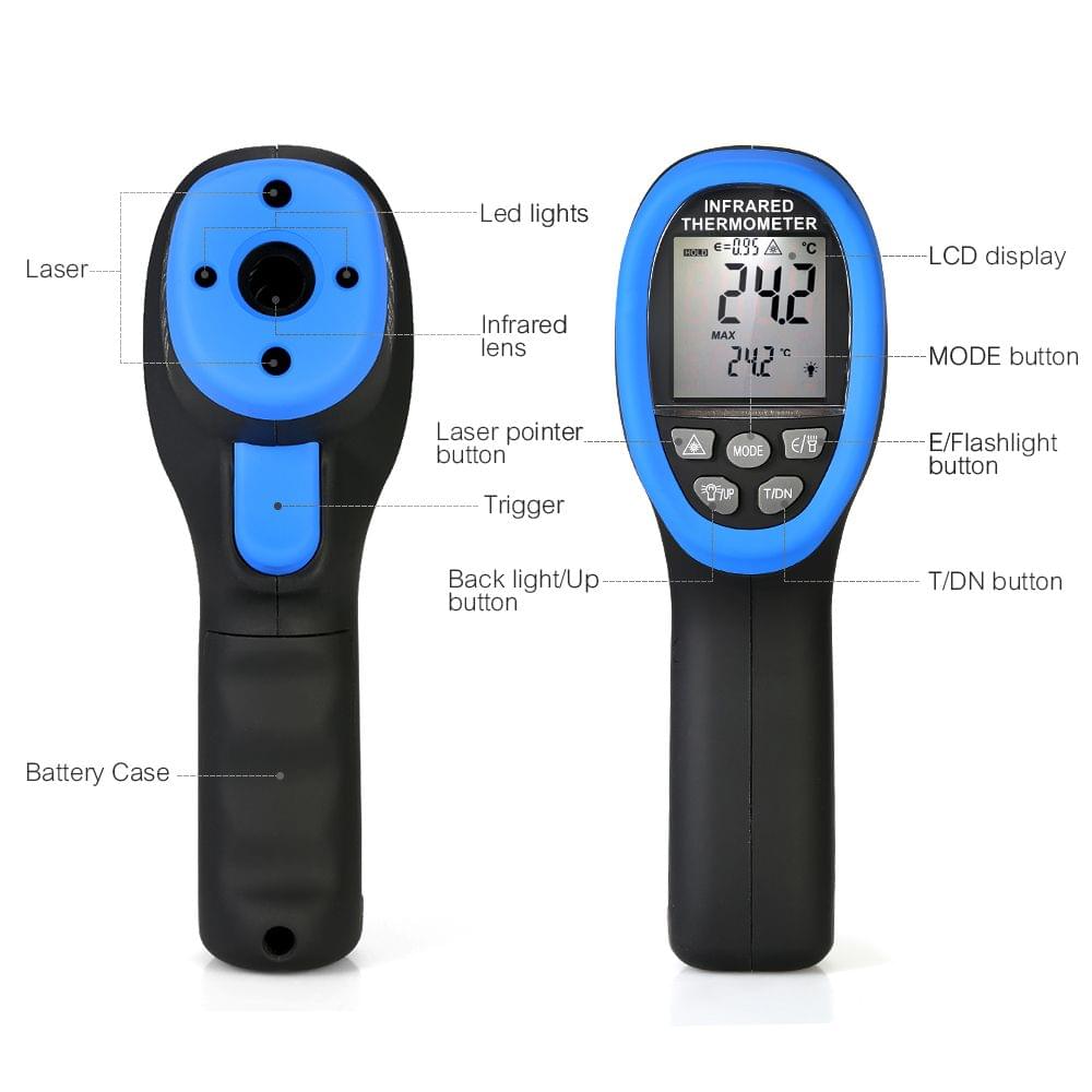 BTMETER Handheld Non-contact LCD Infrared Thermometer