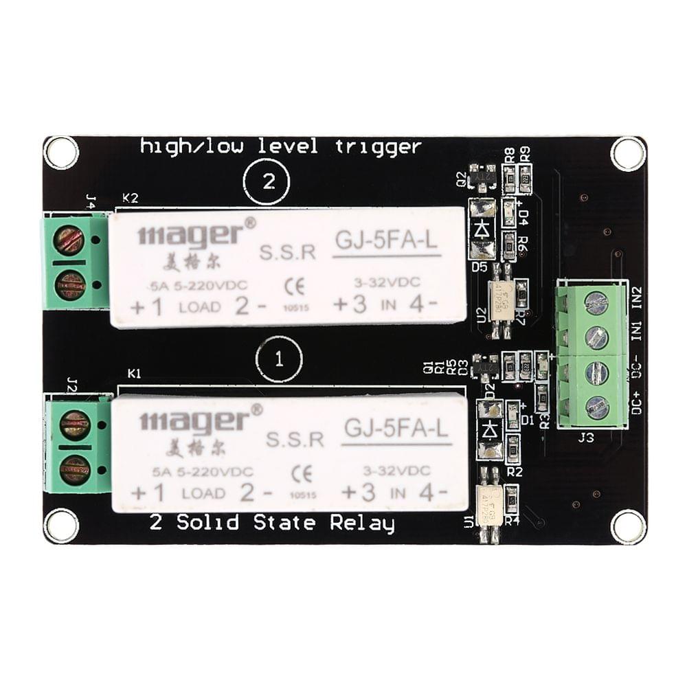 2-channel High Level Trigger 3-32V 5A Solid State Relay - 2