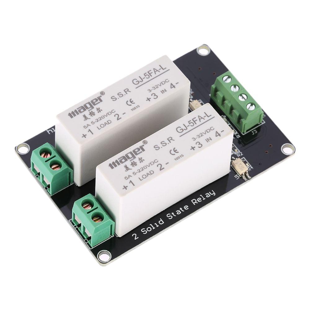 2-channel High Level Trigger 3-32V 5A Solid State Relay - 2