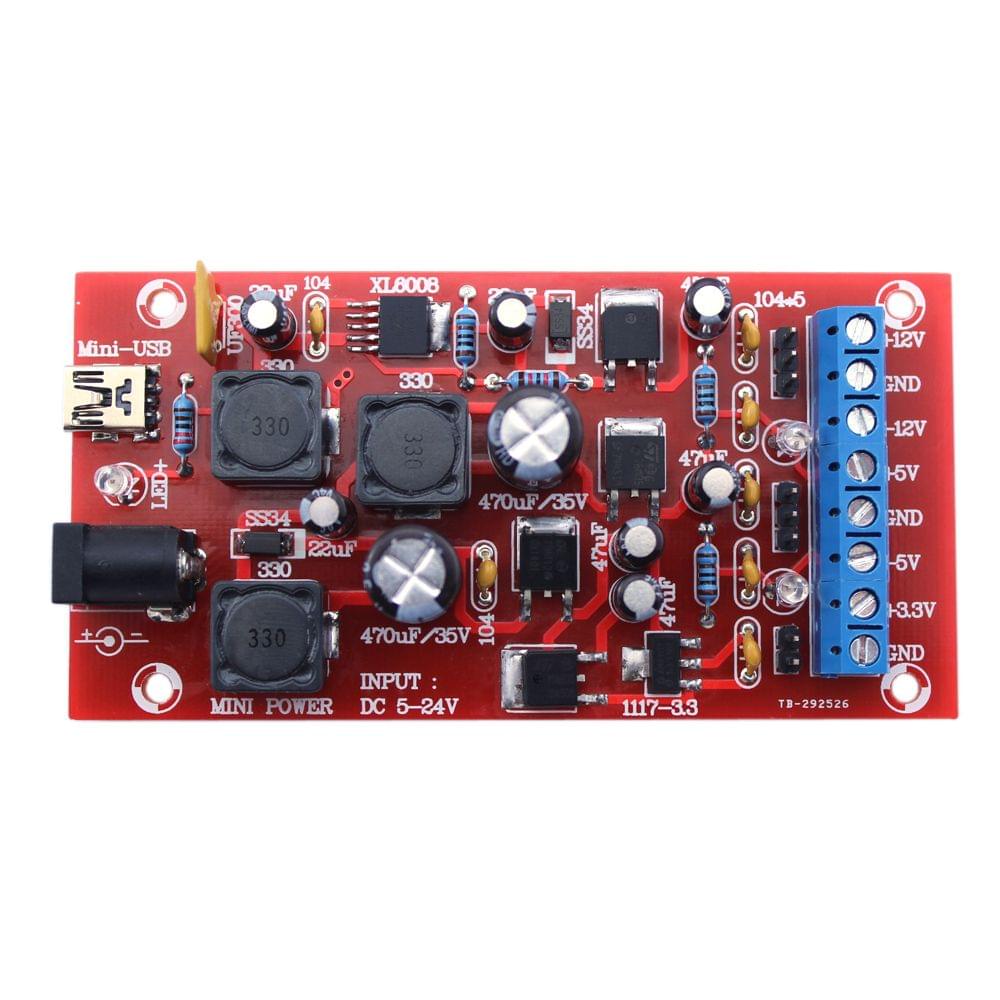 DIY USB Boost Single Turn Dual Power Supply Module Linear