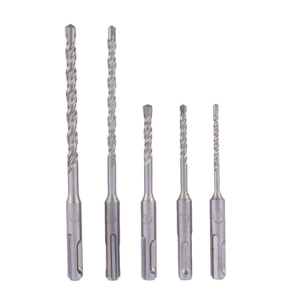 5pcs/set 2 Pits 2 Slots SDS Shank Electric Hammer Drill Bit