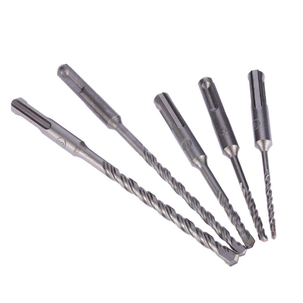 5pcs/set 2 Pits 2 Slots SDS Shank Electric Hammer Drill Bit